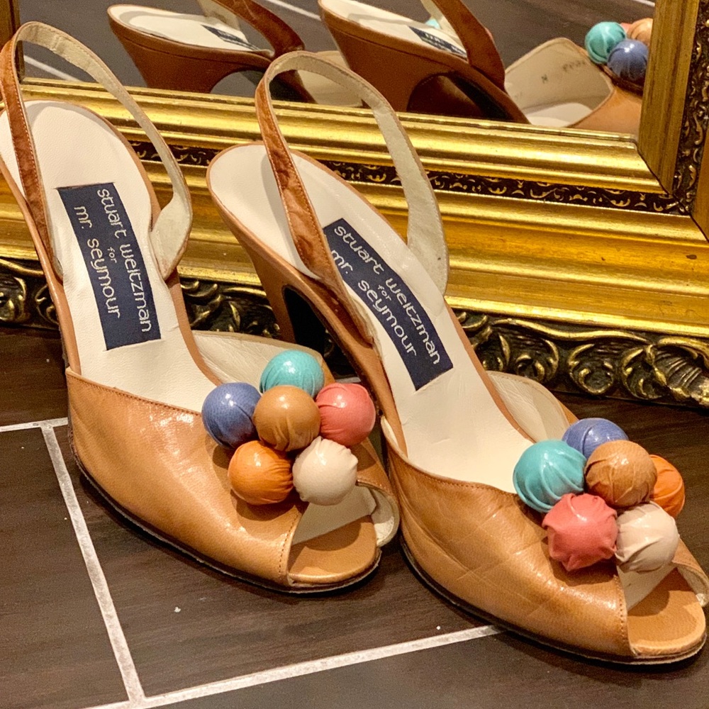 Vintage Stuart Weitzman Gum Drops Sling Backs 6.5